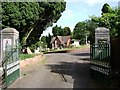 Gates to Dawlish Cemetery off Oak Hill