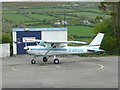 Parked aeroplane at Cardinham airfield