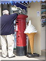 SY4690 : West Bay: postbox № DT6 35 and large ice cream by Chris Downer