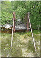 Dilapidated foot bridge over River Garry