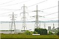 J4389 : Pylons and power lines near Carrickfergus (2) by Albert Bridge