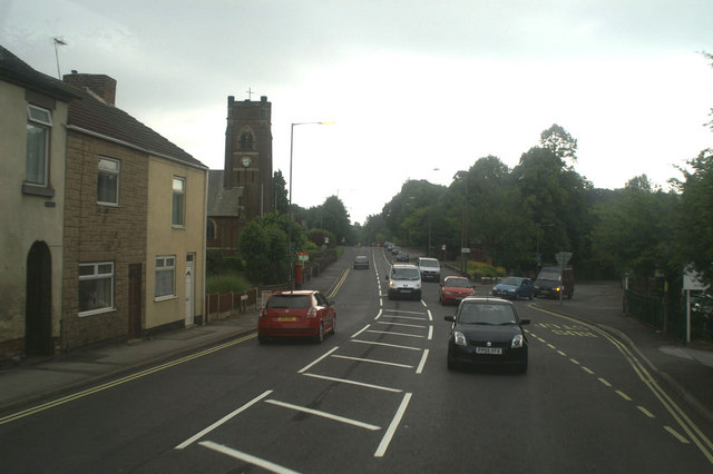 The A61 south-west of Alfreton