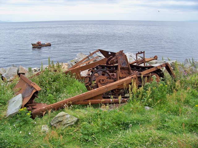 Bulldozer Remains at Ailsa Craig Quarry © James T M Towill :: Geograph ...