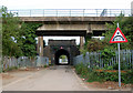 Looking south at two railway bridges, Avon Lane, Rugby