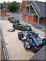 Crashed cars at Stourbridge Community Fire Station