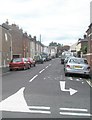 Looking from Anns Hill Road into Burnett Road