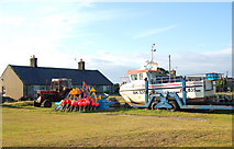 NU2613 : Fishing boat on trailer south of Boulmer village by Andy F