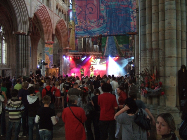 Pop music inside Exeter Cathedral © David Smith cc-by-sa/2.0 ...