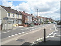 Junction of Elson Road with the access road for the recreation ground