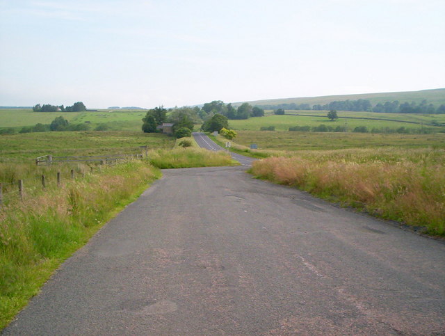 Parking space on the old A68 joins the new section at Blakehope