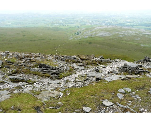 View from Ingleborough to Horton in Ribblesdale