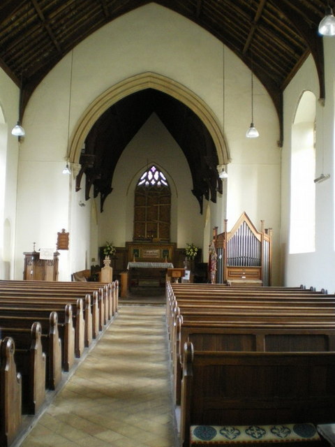 Inside the church of St John the Baptist