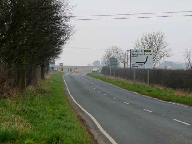 Ermine Street meets the A1077 © Jonathan Billinger cc-by-sa/2.0 ...