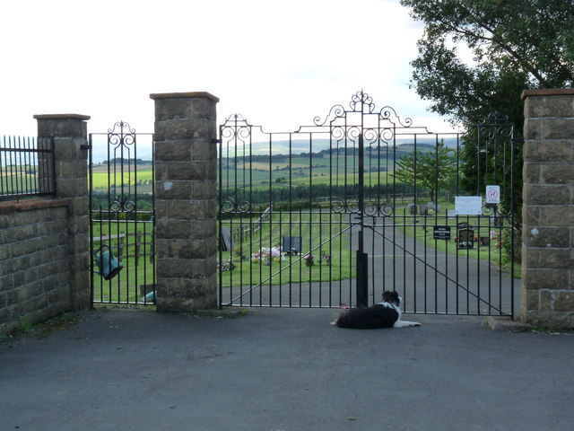 Entrance gates to Thornley road cemetery, Tow Law