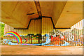 Artwork under a flyover section of the A4232 - Cardiff