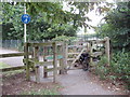 Difficult entrance to cycle path at Rectory Fields