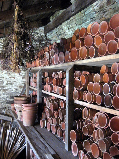 Interior of the potting shed in the (C) Rod Allday 