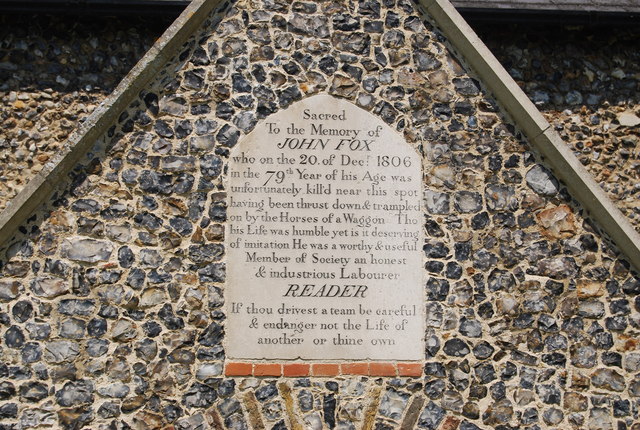 Memorial Stone over the door of St Andrew's Church, Colney