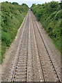 Very straight railway to Bury St. Edmunds