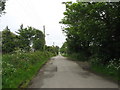 The road east in the direction of Nantanog from near Llantrisant Church