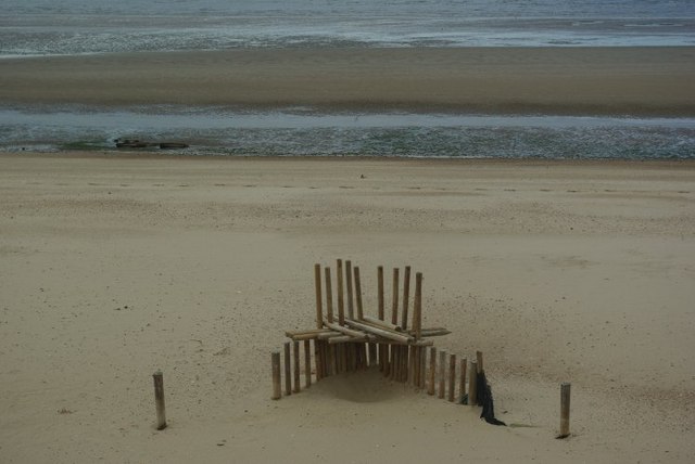 Coastal defences on Holme beach