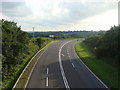 SN1408 : A477 trunk road from the bridge by Ruth Sharville