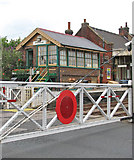 TM0595 : Attleborough railway station - the old crossing gates by Evelyn Simak