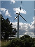 NZ1239 : Wind turbine near Tow Law by Steve  Fareham