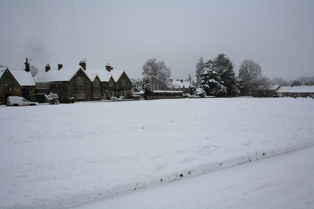 Winter scene on Whorlton Village Green