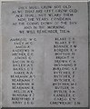 War Memorial, Public Gardens, Bocking End, Braintree, Essex, Panel 1