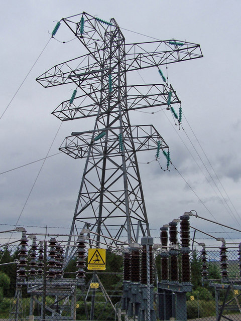 Electricity pylon, Broadford sub-station