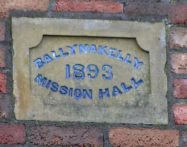Plaque, Ballynakelly Mission Hall