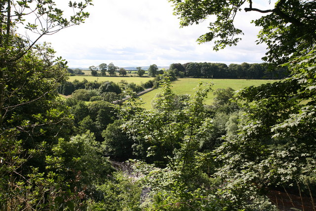 View over the River Tees from Teesdale Way at Whorlton
