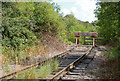 Bufferstop on disused railway spur, Butlers Leap