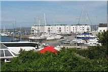 SH2483 : Apartments and yacht park at Holyhead Marina by Eric Jones