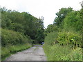 Road from Pollardshill Farm exiting onto the A24