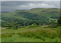 Farmland and mountain landscape near Pontarfynach, Ceredigion