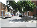 Looking westwards from Clovelly Road along Essex Road