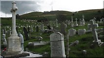 SH7683 : The summit of the Orme from St Tudno's Cemetery by Eric Jones