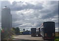 Silos and lorries near Badentoy Park