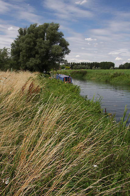 Narrowboat on River Lark near Isleham