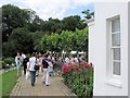 Summer crowds on the Terrace at Pembroke Lodge, Richmond Park