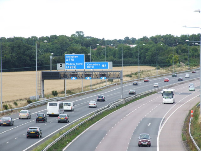 Junction 4, M2 Motorway, Kent © Chris Whippet cc-by-sa/2.0 :: Geograph ...