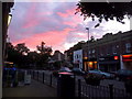 Canford Cliffs: red sky over Haven Road