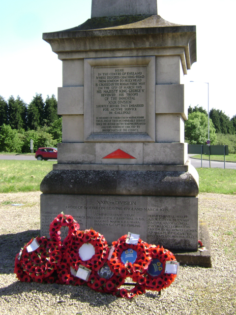Inscriptions on the memorial to the 29th Division