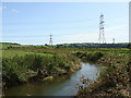SN3014 : River Cywyn and pylons, from Pont-ddu by Ruth Sharville