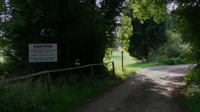 Footpath reaches Rowlands Castle Golf Course