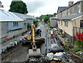 Pipelaying in the Afon Brennig, Tregaron, Ceredigion