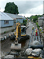 Pipelaying in the Afon Brennig, Tregaron, Ceredigion