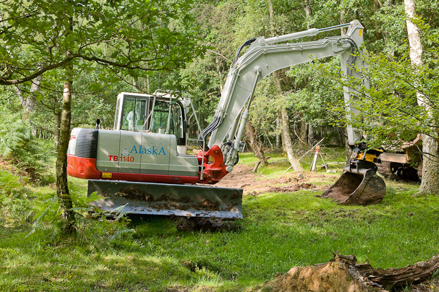 Warwickslade Cutting: hydraulic excavator